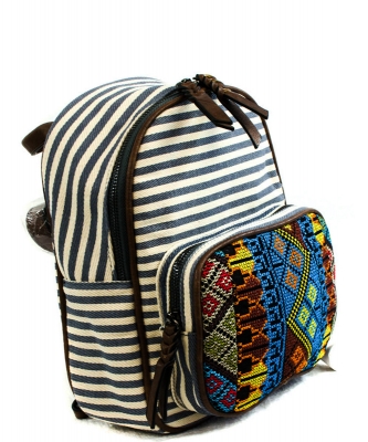 Stripe Print Braid Strap BackPack BGS3609  NAVY